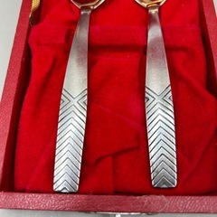 k1123607 万博 スプーン ソ連特産品 純銀仕上げ エストニア 純銀製 刻印付き 2セット 箱付き 記念品 昭和レトロ コレクション 中古品の画像