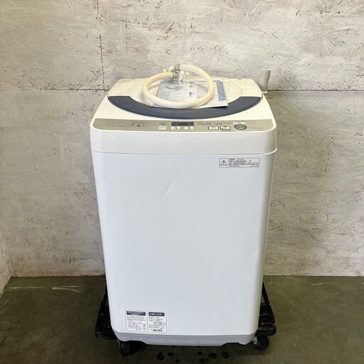 【SHARP】 シャープ 全自動電気洗濯機 5.5kg ES-G55R-H 2016年製 J0613