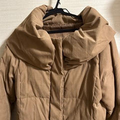 キャメル　ダウンコート  ボリューム襟の画像