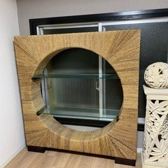アジアン　オープンシェルフ　ラック　飾り棚　ウォーターヒヤシンス　キャビネットの画像