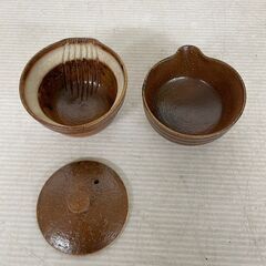 【信楽焼】 煎茶揃い 茶器 セット 急須 茶碗 木箱付き 骨董 工芸品 茶道 茶道具 美品 Y0528の画像