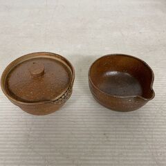 【信楽焼】 煎茶揃い 茶器 セット 急須 茶碗 木箱付き 骨董 工芸品 茶道 茶道具 美品 Y0528の画像