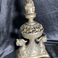 希少品アンティーク 骨董時代物古代 神獣 香炉 美術 工芸32x18cm金属製