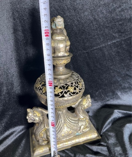 希少品アンティーク 骨董時代物古代 神獣 香炉 美術 工芸32x18cm金属製 希少品アンティーク 骨董時代物古代 神獣 香炉 美術 工芸32x18cm