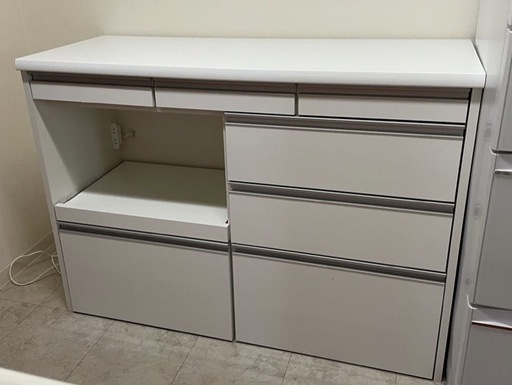 引き取り日指定【美品】カップボード キッチンカウンター 120cm
