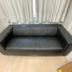 IKEA ソファ（合皮・黒）