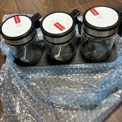調味料入れ セット 砂糖 瓶 塩 入れ物 砂糖 塩 容器 ボトル300ml3点の画像