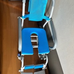【取説付】ウチエ シャワーラクV シャワーキャリー 入浴用車椅子 介護用【ほぼ新品】の画像