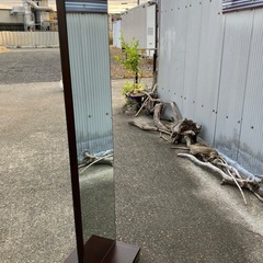 両面鏡 全身鏡 鏡 ミラー 全身ミラー　ウッド調 ウッド 木製 姿見の画像