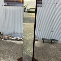 両面鏡 全身鏡 鏡 ミラー 全身ミラー　ウッド調 ウッド 木製 姿見