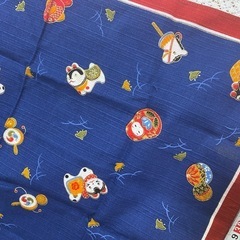 縁起物　和柄 ハンカチ 2枚セット　新年に　お正月に　約50cm x 50cmの画像