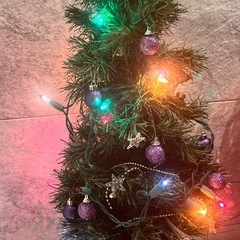 クリスマスツリー80センチ、ライト、オーナメント付きの画像