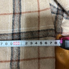 スエード調 オーバーサイズ ベージュ チェック柄 長袖シャツ 美品の画像