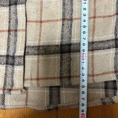 スエード調 オーバーサイズ ベージュ チェック柄 長袖シャツ 美品の画像