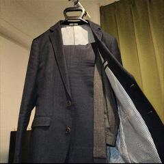 メンズスーツ　セットアップ　ダークブルー【SUIT SELECT】(パンツ2着)の画像