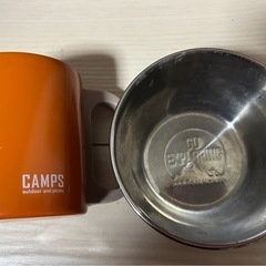 お話し中　ホーローのキャンプ用食器