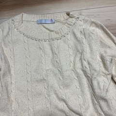 パウダーシュガー ニット ベージュ mサイズの画像