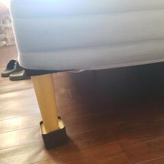 🌟綺麗です🤩デニム調☆お洒落セミダブルマットレスベッド☆脚簡単に外せて直置きマットレスにもなりますよ～の画像