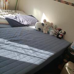 🌟綺麗です🤩デニム調☆お洒落セミダブルマットレスベッド☆脚簡単に外せて直置きマットレスにもなりますよ～の画像