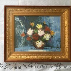 美術　油絵（薔薇）