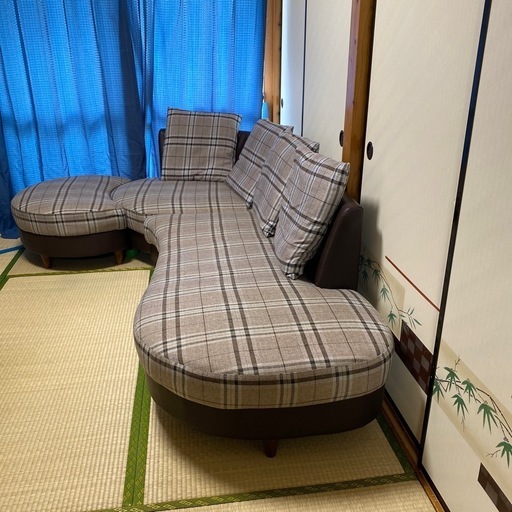 3人掛け カウチ セパレート クッション付属 ロータイプ 脚取り外し可能
