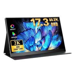 【持ち運びできるPCモニター】17.3インチ　QHD/2K/IPS液晶パネル/ノングレア/USB Type-C対応/Mini HDMI対応の画像