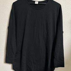 カットソー 黒 シーモシェリー ブラック 肌触りのいい 長袖 ト...