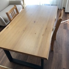 ダイニングテーブル 160 × 90 オーク 突き板 天然木 木...