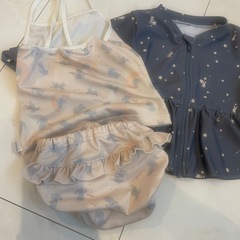 90センチ　女の子水着　ラッシュガードの画像