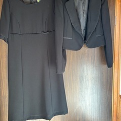 黒のドレスとジャケットセット 15号ブラックフォーマル 喪服 冠婚葬祭