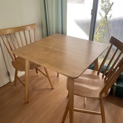 【3点セット】ダイニングテーブルセット 2人掛け