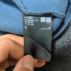UNIQLO　ウォッシャブルミラノリブクルーネックニット　ブルーの画像