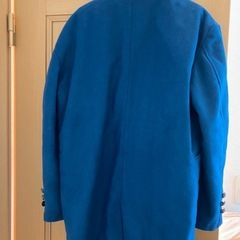 　美品　ブルー　メンズコートの画像