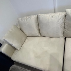 【美品】カウチソファ　アイボリーの画像