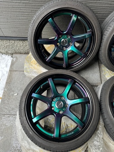 19インチpcd120 work T7R2P アステリズムブラック 希少4本値引きしました。