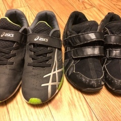 子供靴4点セット(asics、瞬足)の画像