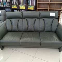 ★ジモティ割あり★ NITORI 3人掛けソファ ダークグリーン H94×D86×W190 クリーニング済み HJ5140