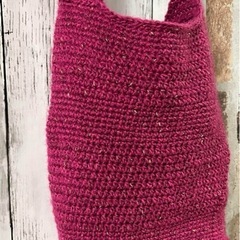 肩がけバッグ　ハンドメイド　ピンクラメ　