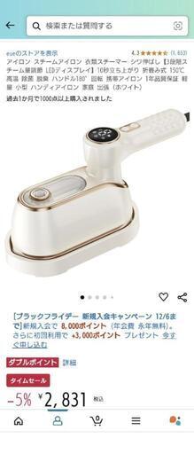 美品　購入後1年未満 衣類スチーマー　アイロン　2way