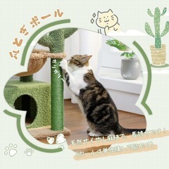 キャットタワー（かわいいサボテンの形）の画像