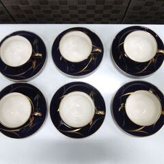 香蘭社 レトロ カップ&ソーサー 6客セット Koransha JAPAN ロゴ 蘭柄