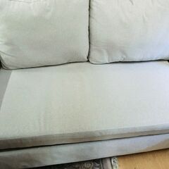 カウチソファ　収納付き　布製　グレイ　W2000×D最大1350×H520㎜の画像