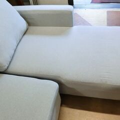 カウチソファ　収納付き　布製　グレイ　W2000×D最大1350×H520㎜の画像