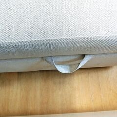カウチソファ　収納付き　布製　グレイ　W2000×D最大1350×H520㎜の画像