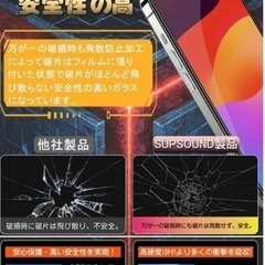 3点セット　強化ガラスフィルム (6.1インチ対応) (枚入り+ガイド枠付)の画像