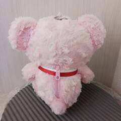 くまピンクぬいぐるみの画像