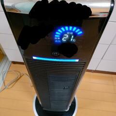 【美品】タワーファン　温風機　冷風機　羽無し　ブラック　扇風機の画像