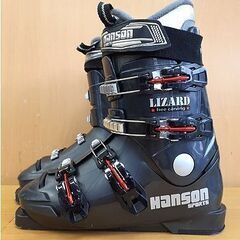 札幌【HANSON 25.0cm アウトソール297mm スキーブーツ】初～中級 LIZARD 4バックル ブラック系色 ハンソン スキー靴 北20条店の画像