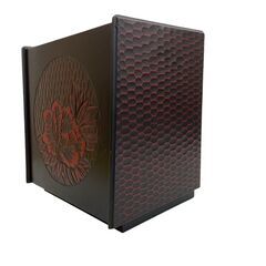 【REGASTOCK川崎店】鎌倉彫 化粧箱 鏡 小引出し付き 小物入れ 和風 インテリアの画像