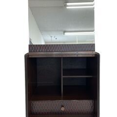 【REGASTOCK川崎店】鎌倉彫 化粧箱 鏡 小引出し付き 小物入れ 和風 インテリアの画像